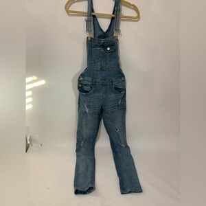 Almost Famous Blue Denim Overalls Distressed size 5
